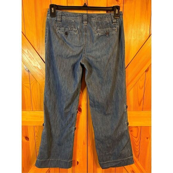 Old Navy Pants Drawstring Just Below The Waist Relaxed Bootcut Roll Up Women’s 4 - Picture 6 of 9